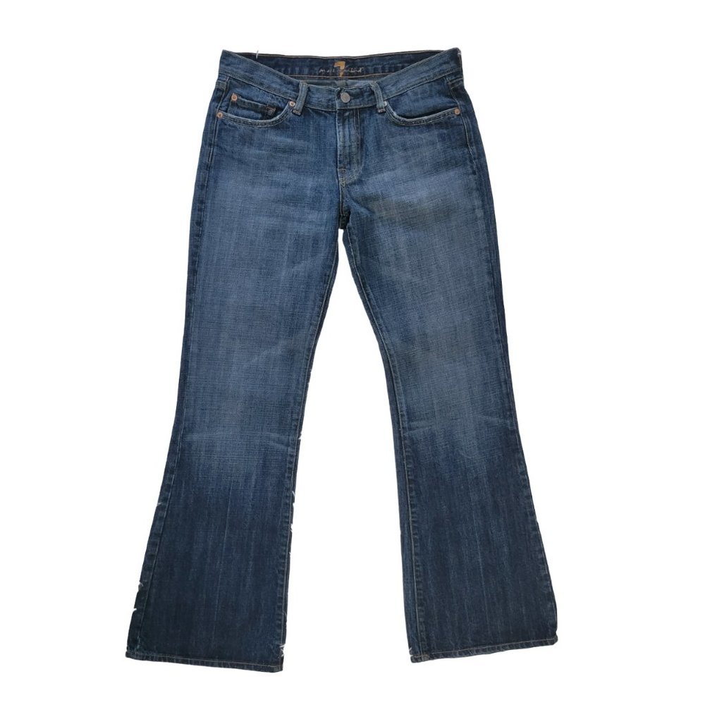 Women’s Mid-Rise Flared Dark Blue Jeans